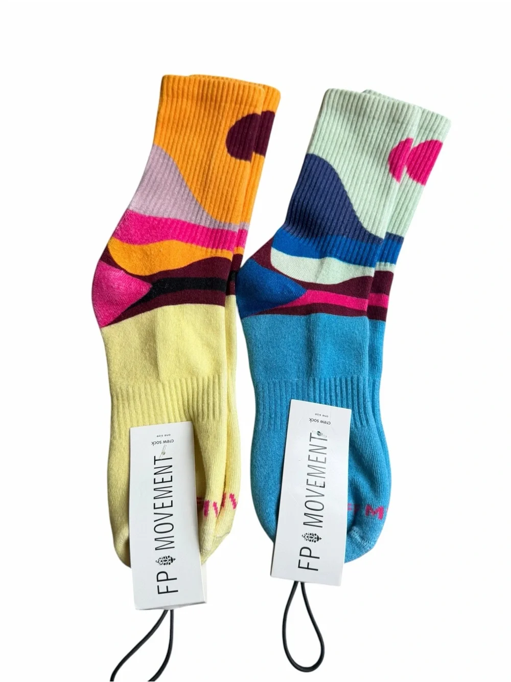 New! 2 Pair FP Movement by Free People Sedona Colorblock Crew Socks